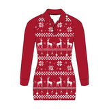 Reindeer Fair Isle Red UPF50+ Fishing Shirt