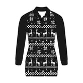 Reindeer Fair Isle Black UPF50+ Fishing Shirt