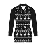 Reindeer Fair Isle Black UPF50+ Fishing Shirt
