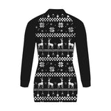 Reindeer Fair Isle Black UPF50+ Fishing Shirt