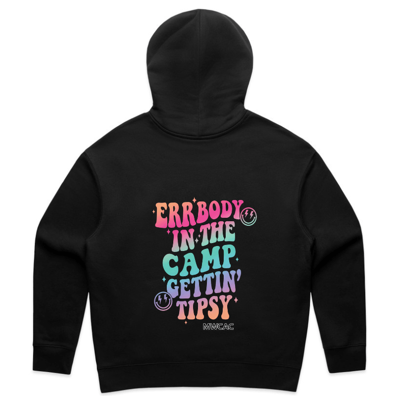 Errbody in the Camp Hoodie – women's camping hoodie in black by Mums Who Caravan and Camp