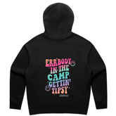 Errbody in the Camp Hoodie – women's camping hoodie in black by Mums Who Caravan and Camp