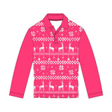 Reindeer Fair Isle Pink UPF50+ Fishing Shirt