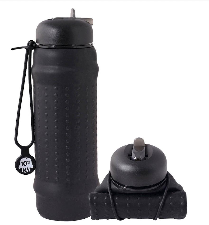 Roll A Bottle - Black, Black + Black Collapsible Bottle - MWCAC