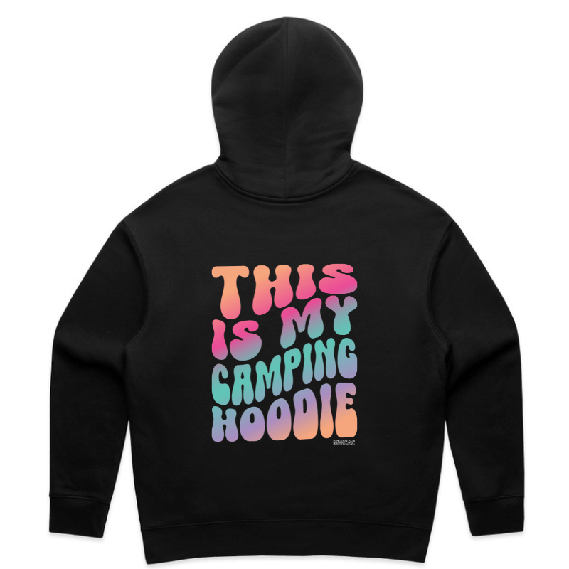 This Is My Camp Hoodie Limited Edition β ladies camping hoodie in black by Mums Who Caravan and Camp