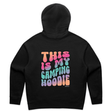 This Is My Camp Hoodie Limited Edition β ladies camping hoodie in black by Mums Who Caravan and Camp