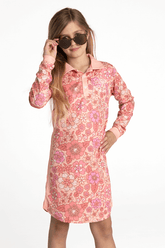 Kids Fishing Shirt Dress - Boho Floral Peach - UPF50+ Sun Protection * Has landed