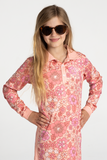 Kids Fishing Shirt Dress - Boho Floral Peach - UPF50+ Sun Protection * Has landed