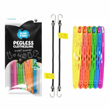 Slide n' Dry Pegless Clothesline in Rainbow, single packet with 12 slides and two bungee cords