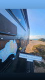 Weatherproof Map of Australia decal on the outside of a camper
