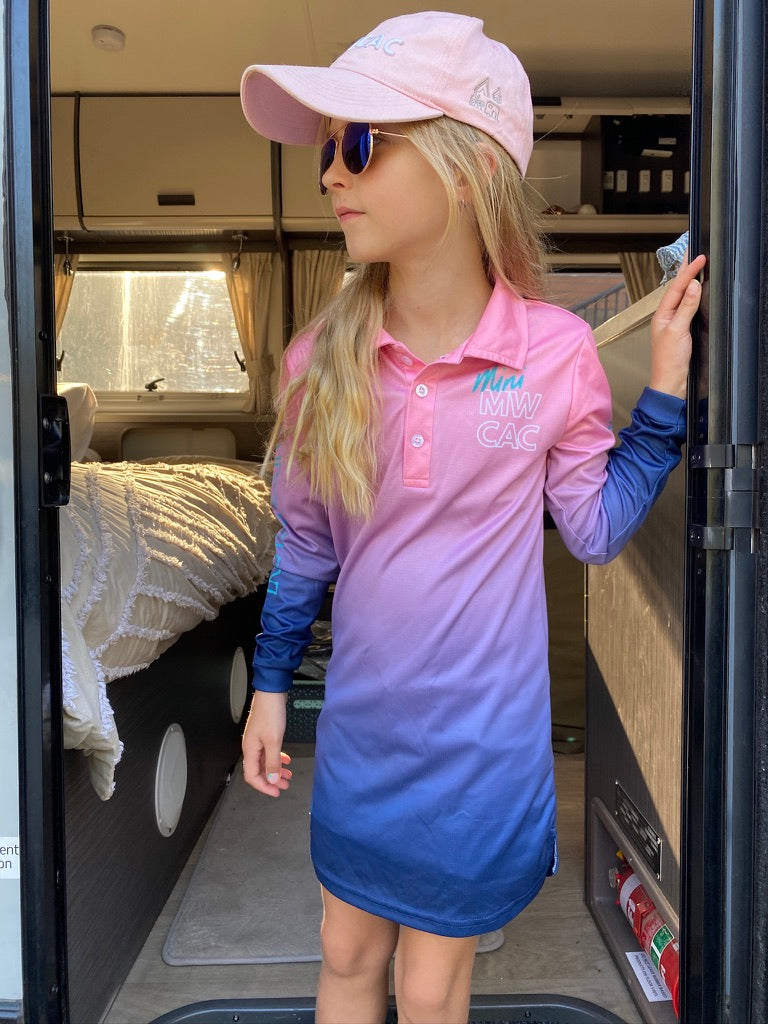 Kids Fishing Shirt Dress - Ocean - UPF50+ Sun Protection PRE-ORDER - Mums Who Caravan and Camp