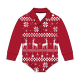 Reindeer Fair Isle Red UPF50+ Fishing Shirt