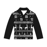 Reindeer Fair Isle Black UPF50+ Fishing Shirt