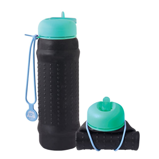 Roll A Bottle - Black, Teal + Dusty Blue Collapsible Bottle - MWCAC